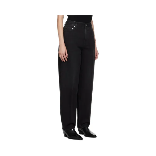 Faded-Effect Tapered-Leg Jeans