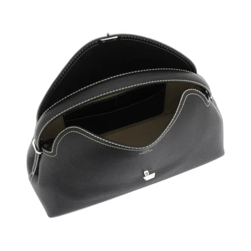 Logo Plaque Foldover Top Handle Bag