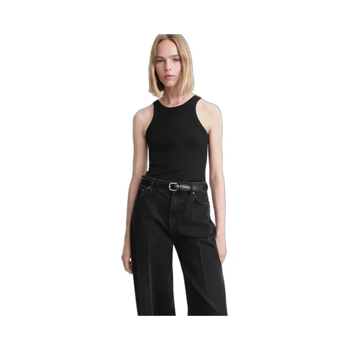 Faded-Effect Tapered-Leg Jeans