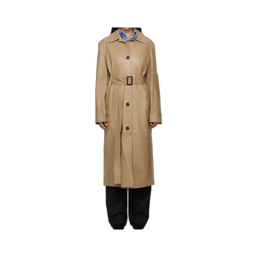 Belted Leather Coat