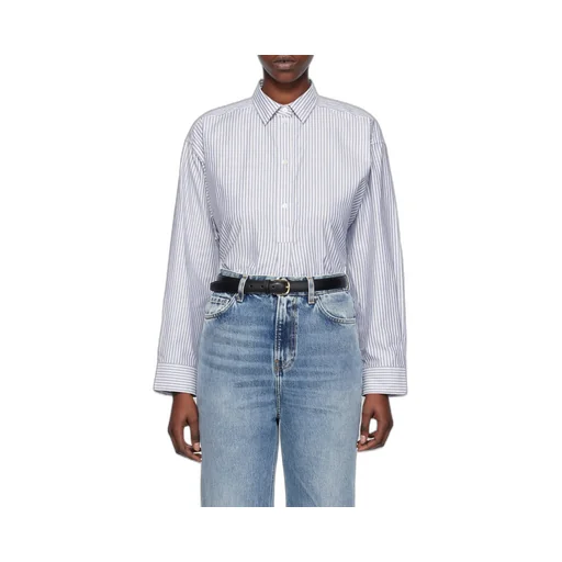 Striped Half-Buttoned Shirt