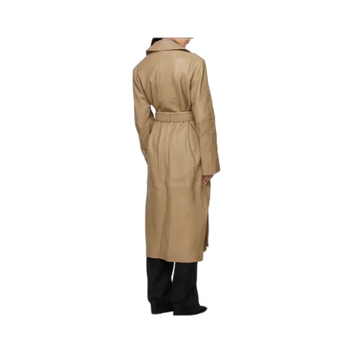 Belted Leather Coat