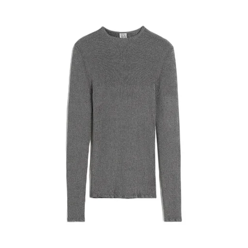 Metallic Ribbed-Knit Jumper