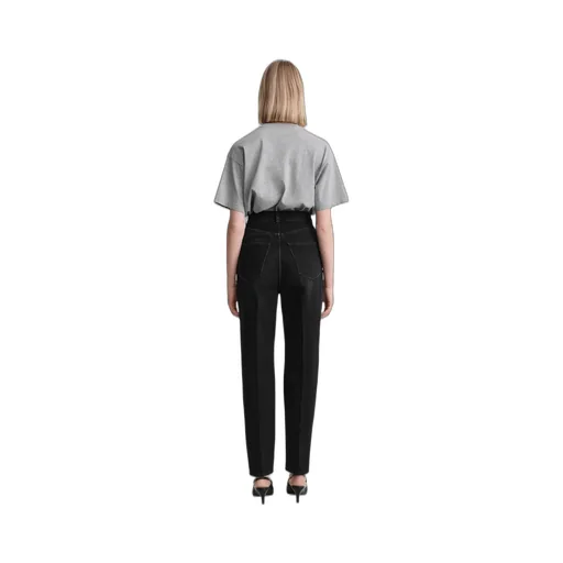 Faded-Effect Tapered-Leg Jeans