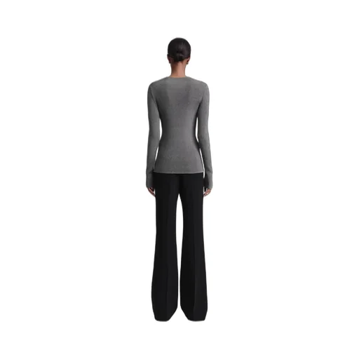 Metallic Ribbed-Knit Jumper