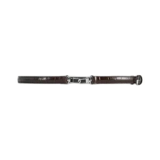Crocodile-Effect Leather Belt