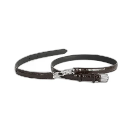 Crocodile-Effect Leather Belt