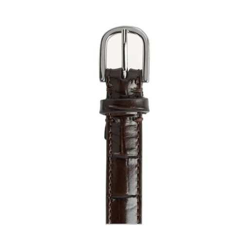 Crocodile-Effect Leather Belt