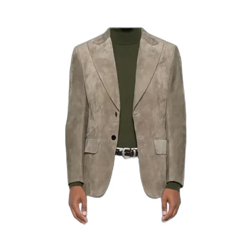 Single-Breasted Suede Blazer