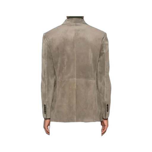 Single-Breasted Suede Blazer