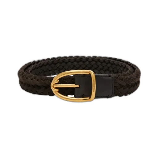 Woven Suede Angled Buckle Belt