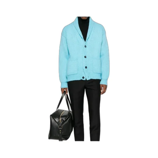 Shawl-Collar Buttoned Cardigan
