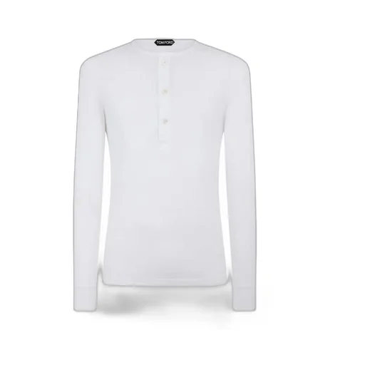 Long-Sleeve Button-Placket T-Shirt