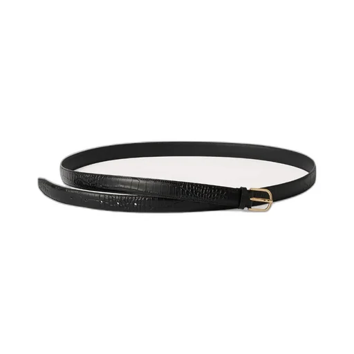 Crocodile-Effect Wrap Leather Belt