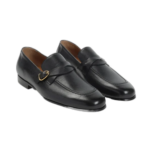 Buckle-Detail Leather Loafers