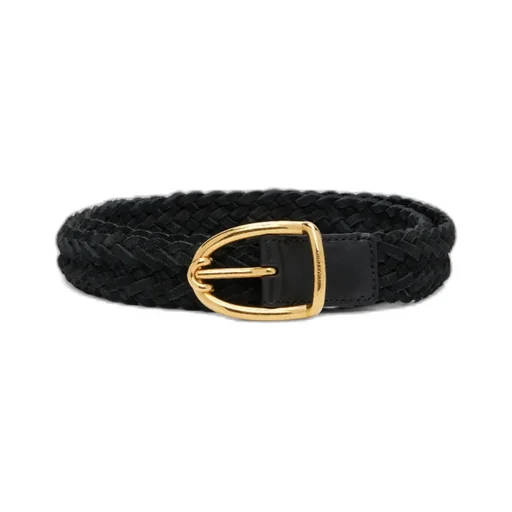 Woven Suede Angled Buckle Belt