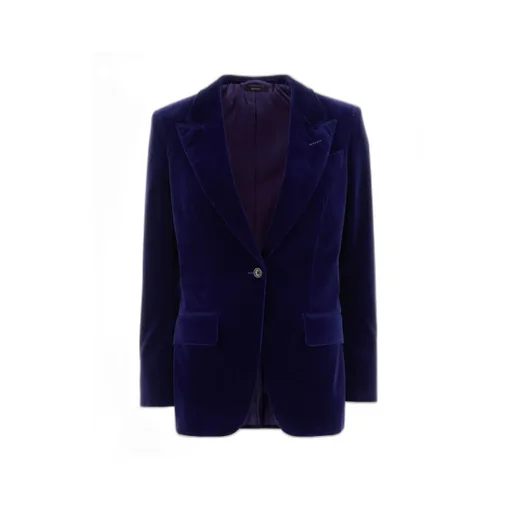 Velvet Single-Button Blazer