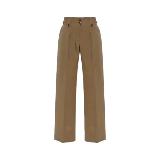 Pleated Button-Fastening Trousers