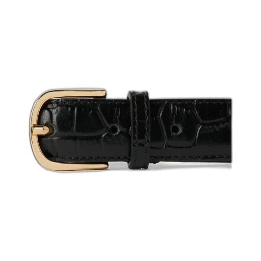 Crocodile-Effect Wrap Leather Belt