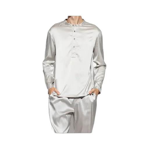 Silk-Blend Pajama Shirt