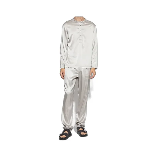 Silk-Blend Pajama Shirt