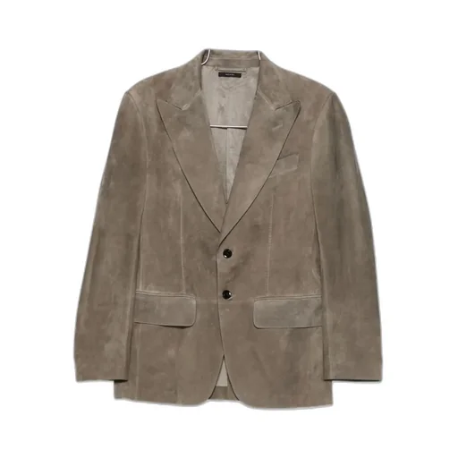 Single-Breasted Suede Blazer