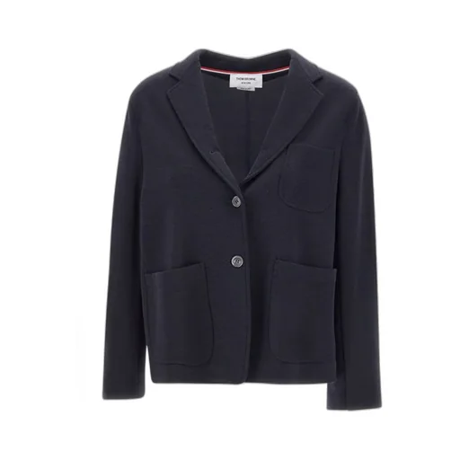 Logo-Patch Straight Hem Blazer