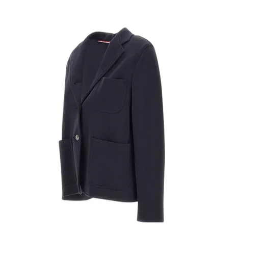 Logo-Patch Straight Hem Blazer
