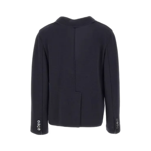Logo-Patch Straight Hem Blazer