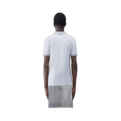 Striped Logo Patch Short-Sleeved Polo Shirt