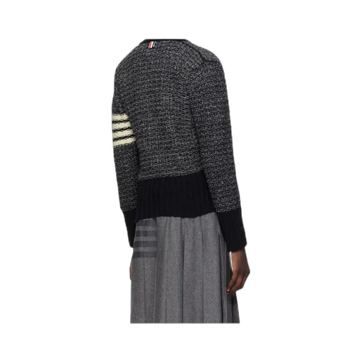 4-Bar MÉLange-Effect Button-Up Cardigan