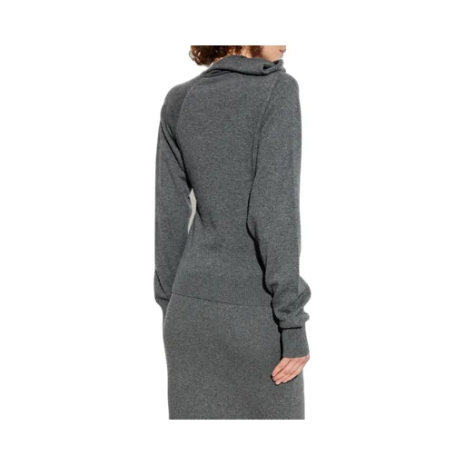 Wrap Collar Knitted Jumper