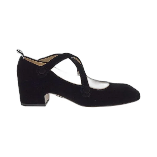 Criss Cross Straps Velvet Pumps