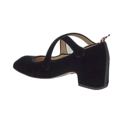 Criss Cross Straps Velvet Pumps