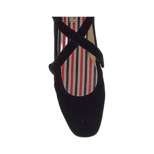Criss Cross Straps Velvet Pumps
