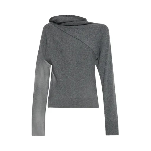 Wrap Collar Knitted Jumper