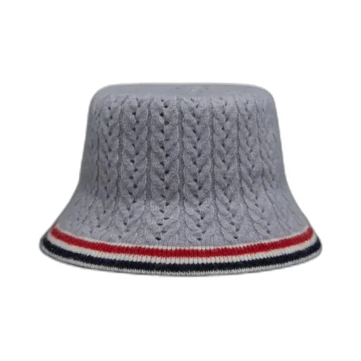 Cable-Pointelle Knitted Bucket Hat