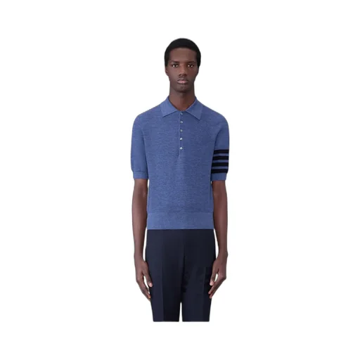 Stripe-Detail Short-Sleeved Polo Shirt