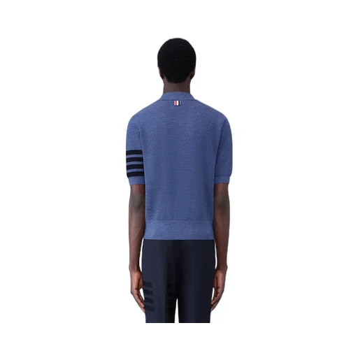 Stripe-Detail Short-Sleeved Polo Shirt