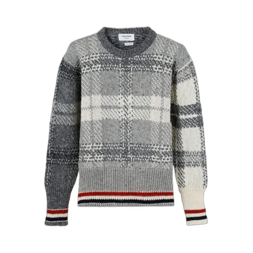 Tartan Printed Ribbed Pullover