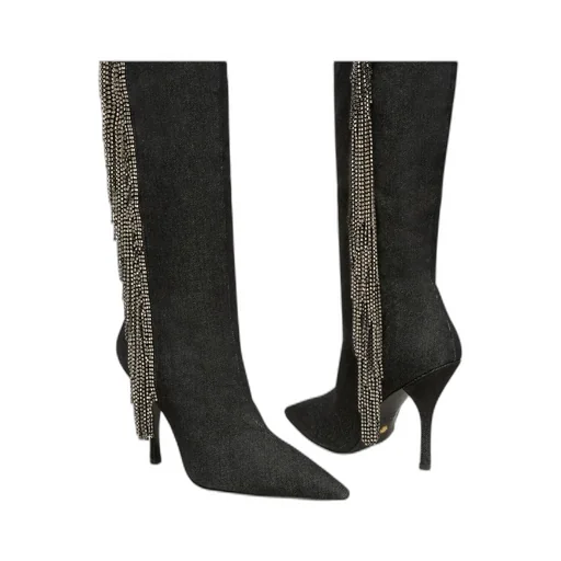 Crystal Fringe 100Mm Knee-High Boots
