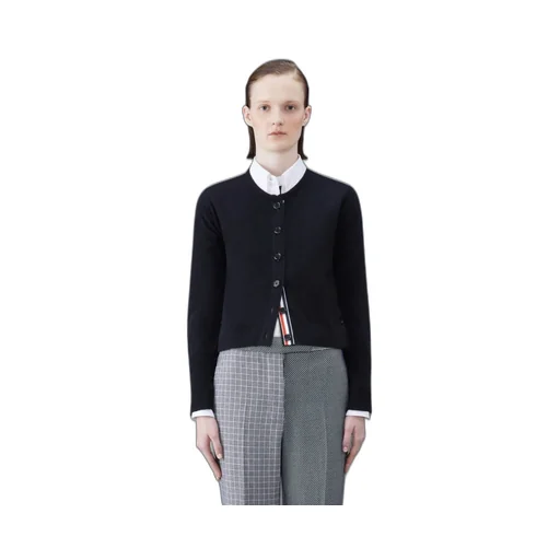 Ribbed-Knit Crewneck Cardigan