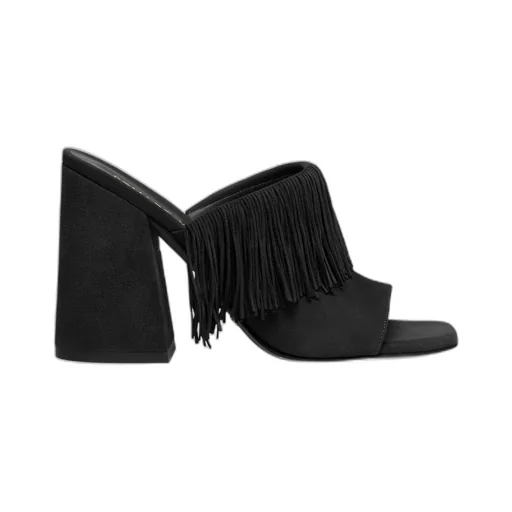 Tia Fringe Suede Mules