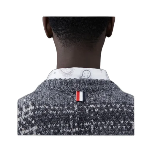 Tartan Printed Ribbed Pullover
