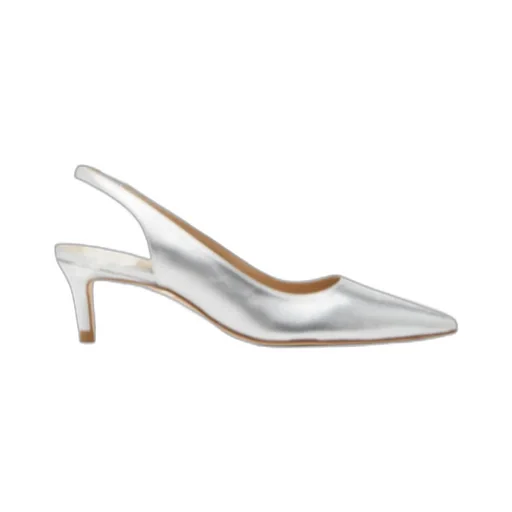 Metallic-Effect Leather Pumps