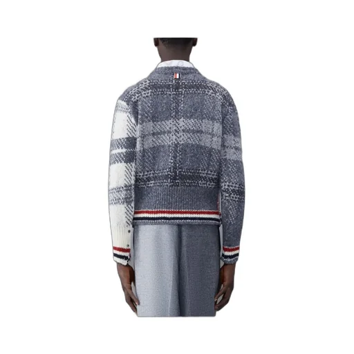 Tartan Printed Ribbed Pullover