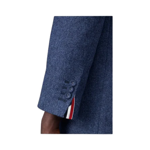 Stripe-Detailed Concealed Fastened Coat