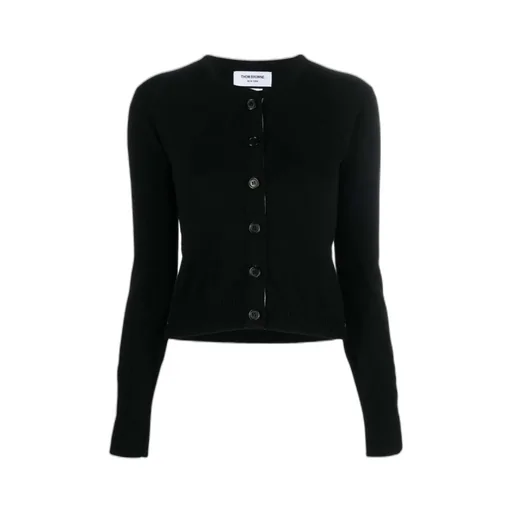Ribbed-Knit Crewneck Cardigan