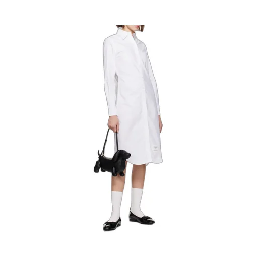 Buttoned Knee-Length Shirt Dress