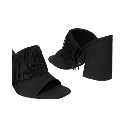 Tia Fringe Suede Mules